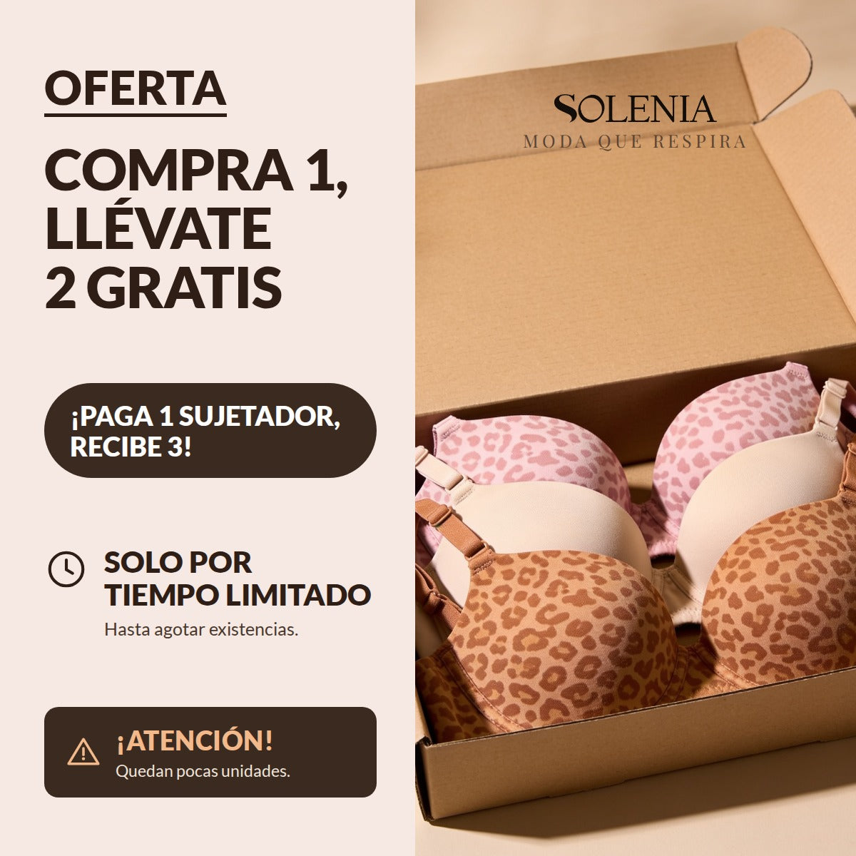 Oferta Solenia: compra 1, llévate 2 gratis