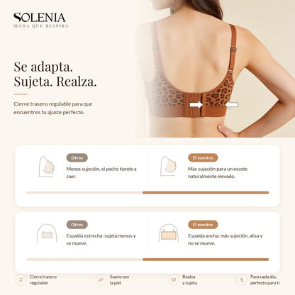 Cierre trasero regulable: se adapta, sujeta y realza
